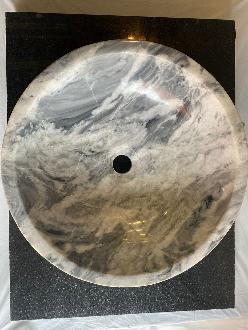 Unique Round Marble Sink Half White, Half Gray Timeless Elegance Etsy