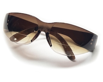 Safety Style Bifocal Reading Tinted Glasses Wraparound +1.00 to +3.00