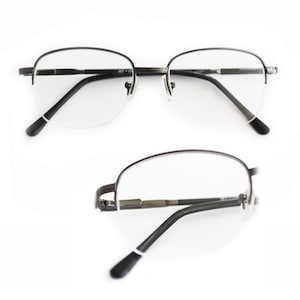 Reading Glasses Bottomless Frame Charcoal Black Metal Top  +1.50 +1.75 +2.00 +2.25 +2.50