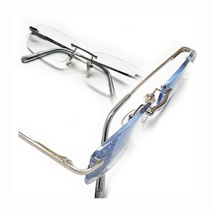 Reading Glasses Tech Euro Sleek Blue Tinted Lens Spring Hinge  +1.75