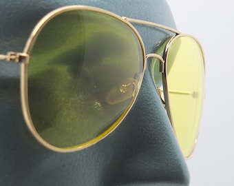 Yellow Lens Aviator Gold Frame Driving Glasses Shades