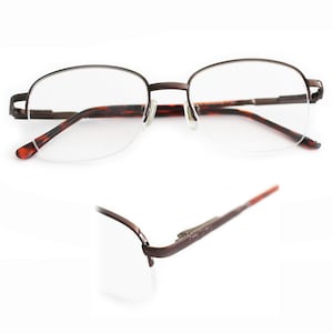 Reading Glasses Bottomless Frame Bronze Brown Metal Top +1.75 Lens Strength