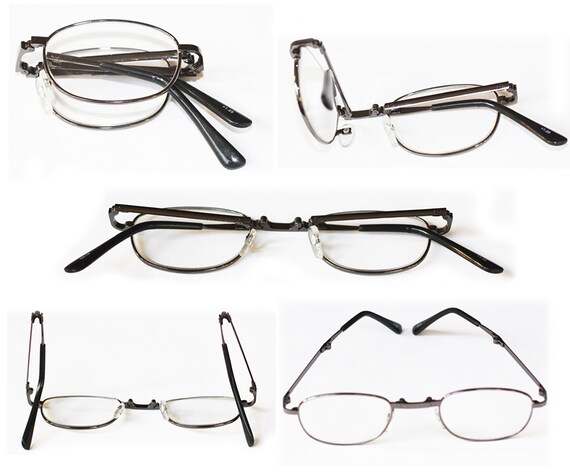 Lunettes de lecture pliantes, format de poche, monture en métal
