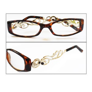 Reading Glasses Fancy Pants Curly Q Tortoise Brown Frame +1.00 +1.50 +2.00 +2.50 +3.00 +3.50