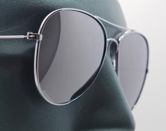 Classic Aviator Sunglasses Silver Metal Frame Sun Shade UV