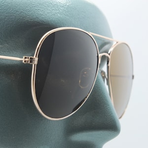 True Glass Brown Lens Classic Aviator Sunglasses Sun Shades Gold Metal Frame