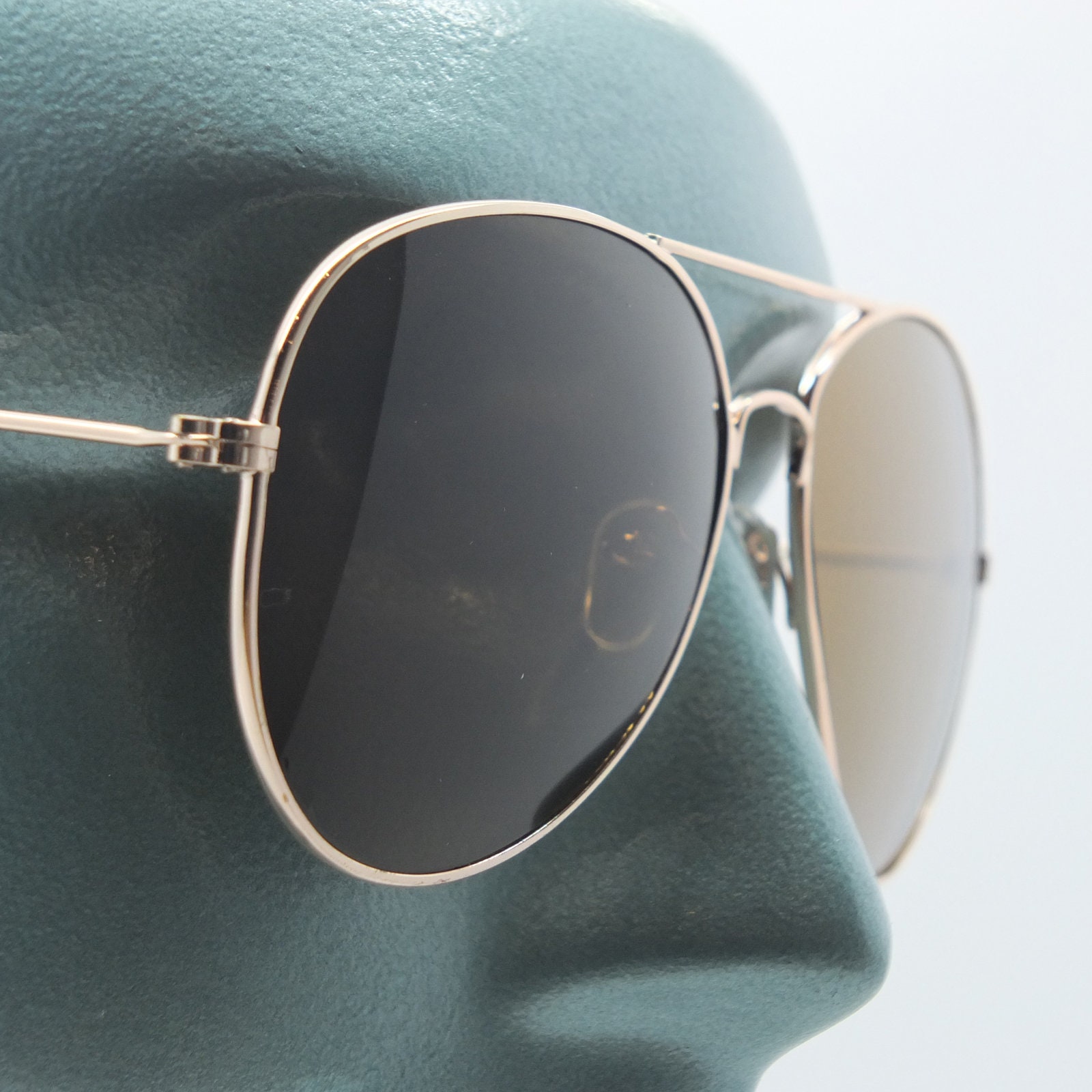 True Glass Brown Lens Classic Aviator Sunglasses Sun Shades Gold Metal Frame