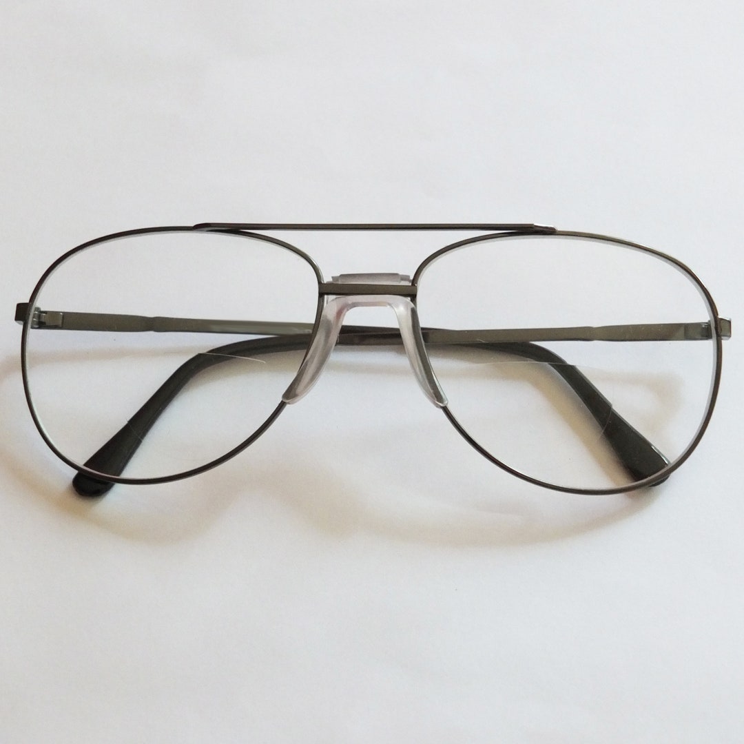 Metal Frame Pilot Bifocal Reading Glasses - Spring Hinge, Large Square Lenses