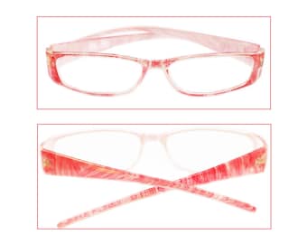 Reading Glasses Dolly Pink Brush Stroke Design Readers +1.00 +1.25 +1.50 +2.00 +2.50 +3.00