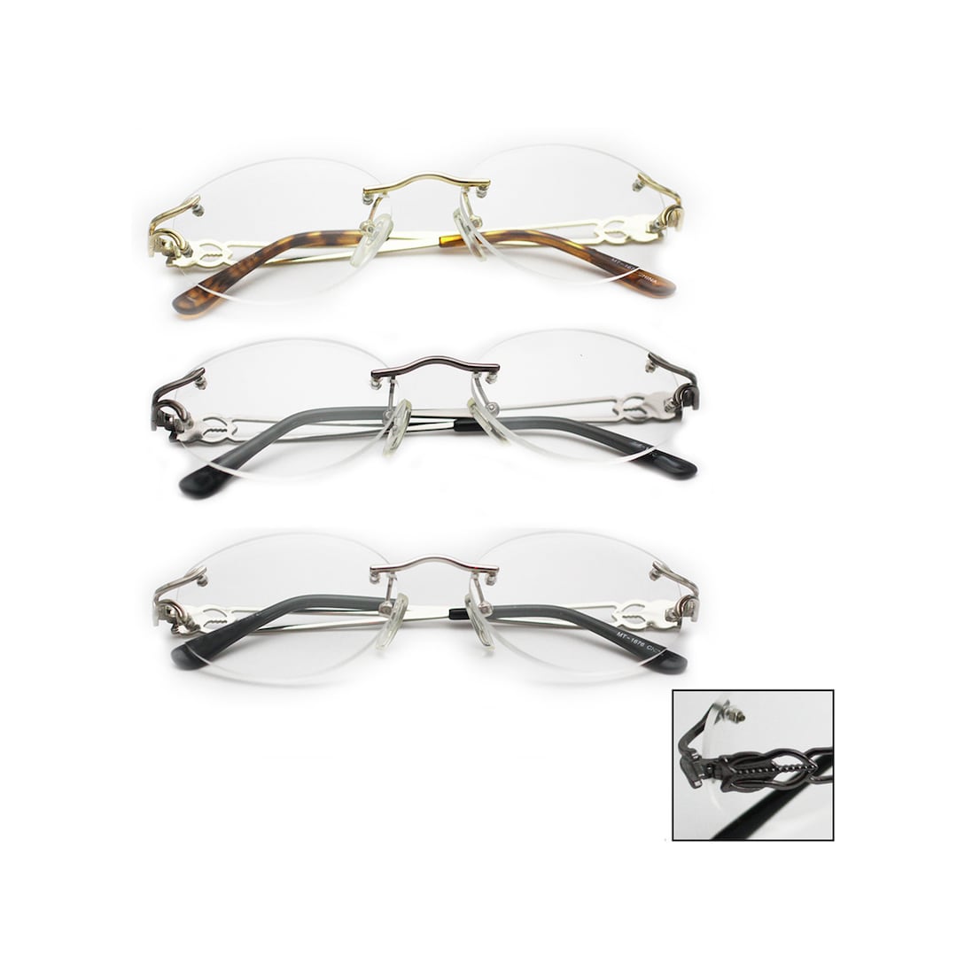 Occhiali da lettura senza montatura, quasi invisibili, con graziosi