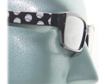 Reading Glasses Baseball Fan Sports Ball Classic Black Frame +1.00 thru +3.50