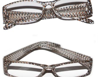 Leesbril ~ Snake Check Graphic ~ Witbruin Design Frame +1,75 +2,50
