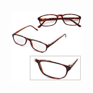 Real Glass Reading Glasses Classic Tortoise Low Rise Frame +1.00 Lens Strength