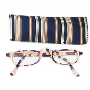 Reading Glasses Half Eye Navy Blue Beach Stripe +1.00 +1.50 +2.00 +3.00