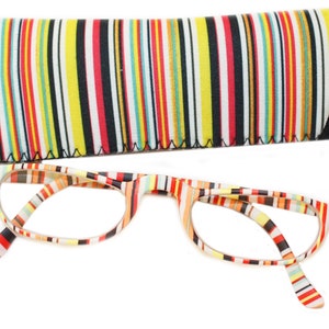 Reading Glasses Half Eye Bright Rainbow Beach Stripe +1.00 +1.50 +2.00 +2.50 +3.00