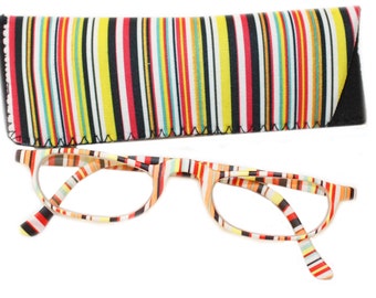 Occhiali da lettura Half Eye Bright Rainbow Beach Stripe +1.00 +1.50 +2.00 +2.50 +3.00