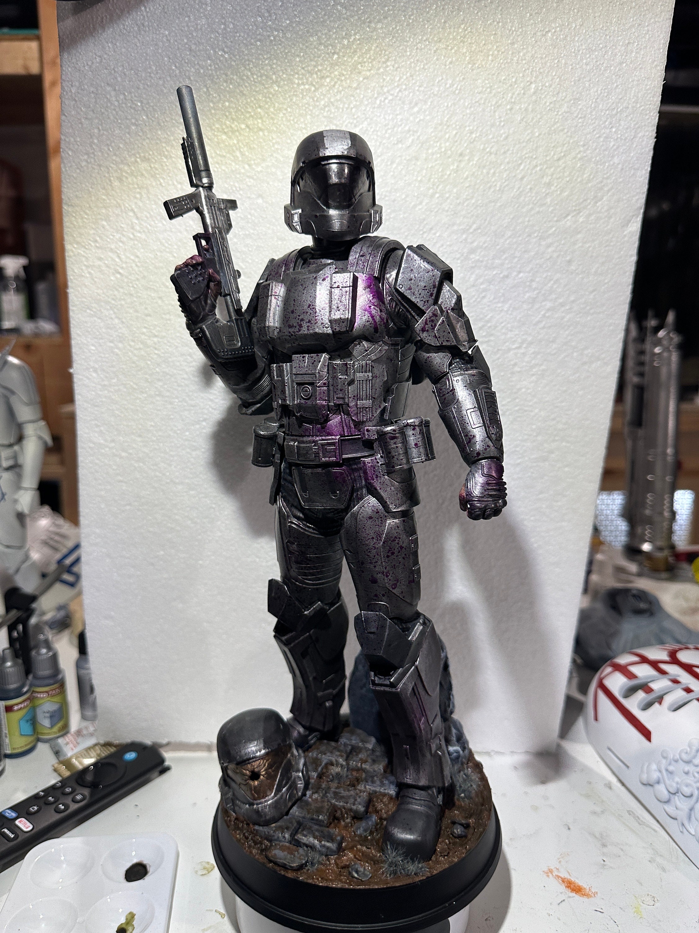 Custom Handpainted 1/6 Scale ODST Spartan With Elite Blood