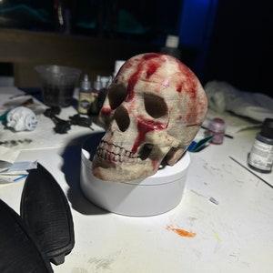 Bloody skull oddity , 3D printed gift , horror collectible , 3d printed oddity , skull , human skull , collectible display piece