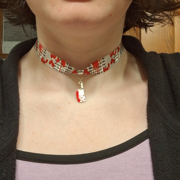 Bloody Cleaver Charm Choker