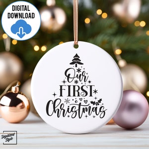 Our First Christmas SVG PNG, Family Christmas SVG, First Christmas Svg, Engagement Christmas Svg, Couples Christmas Svg, Winter Holidays Svg