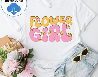 Groovy Retro Wavy Flower Girl SVG PNG, Flower Girl Life Svg, Flower Girl Squad Svg, Wedding Flower Girl, Groovy Wedding SVG Cutting Files