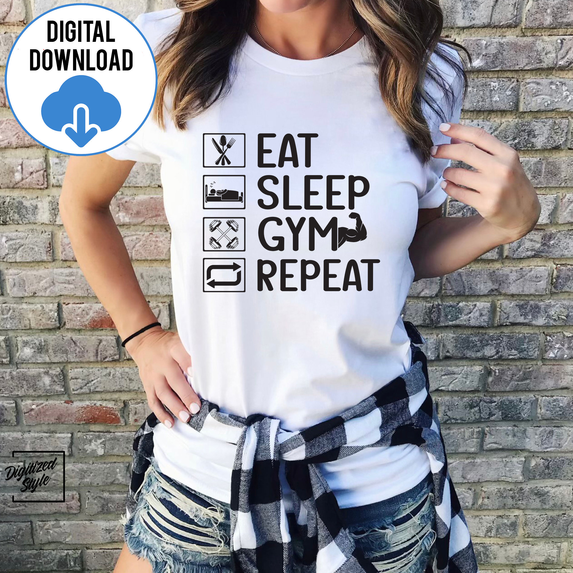 Eat Sleep Gym Repeat SVG PNG, Gym Motivation SVG, Gym Quotes Svg ...