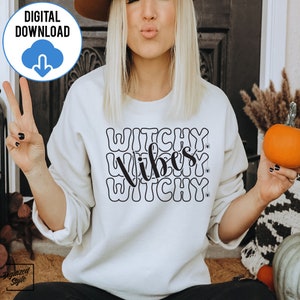 Witchy Vibes SVG, Spooky Vibes SVG, Witchy Woman SvG, Witch Ghost Svg, Spooky Season Svg, Halloween Costume, Trick or Treat Cutting Files