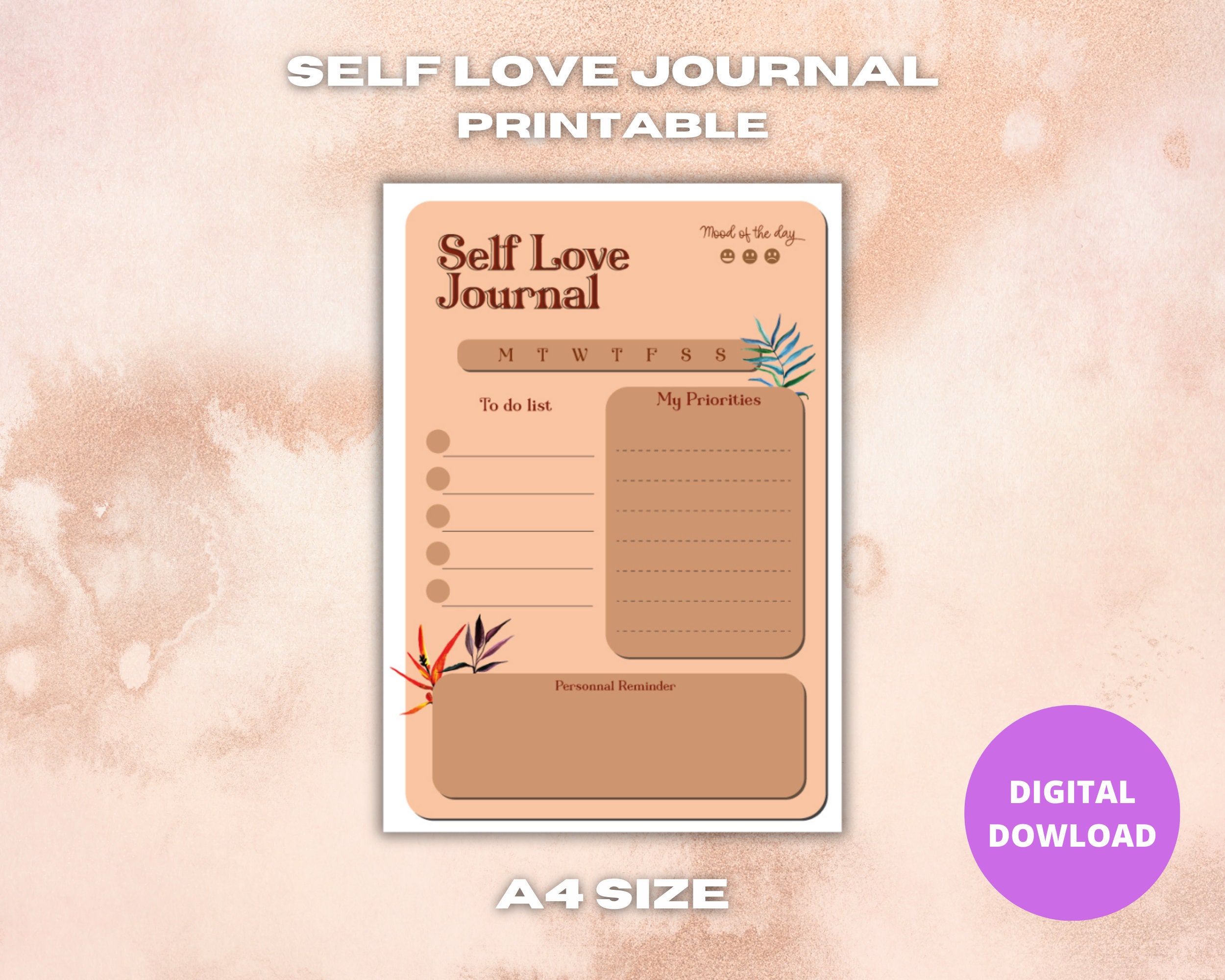 Well Being Checklist.pdf Self-care Printable Planner, Daily Well-being Checklist (PDF) - Etsy