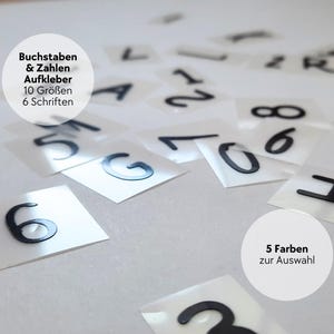 Buchstaben/Zahlen Aufkleber - Buchstaben/Zahlen Sticker aus Vinylfolie - Vinylsticker - Buchstaben/Zahlen zum Aufkleben