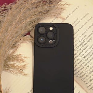 iPhone Case 15 14 13 12 Pro Max Plus protective Shockproof Premium Cover Liquid Silicone Cute Soft Black