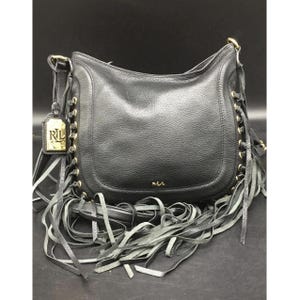 Ralph Lauren Black Hobo Handbag - Etsy