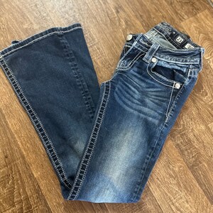 Scattered Rhinestone Mini Flare Jeans - Black