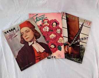 Lot von 3 Vintage Depression Era Bühne und Stadt und Land Magazin