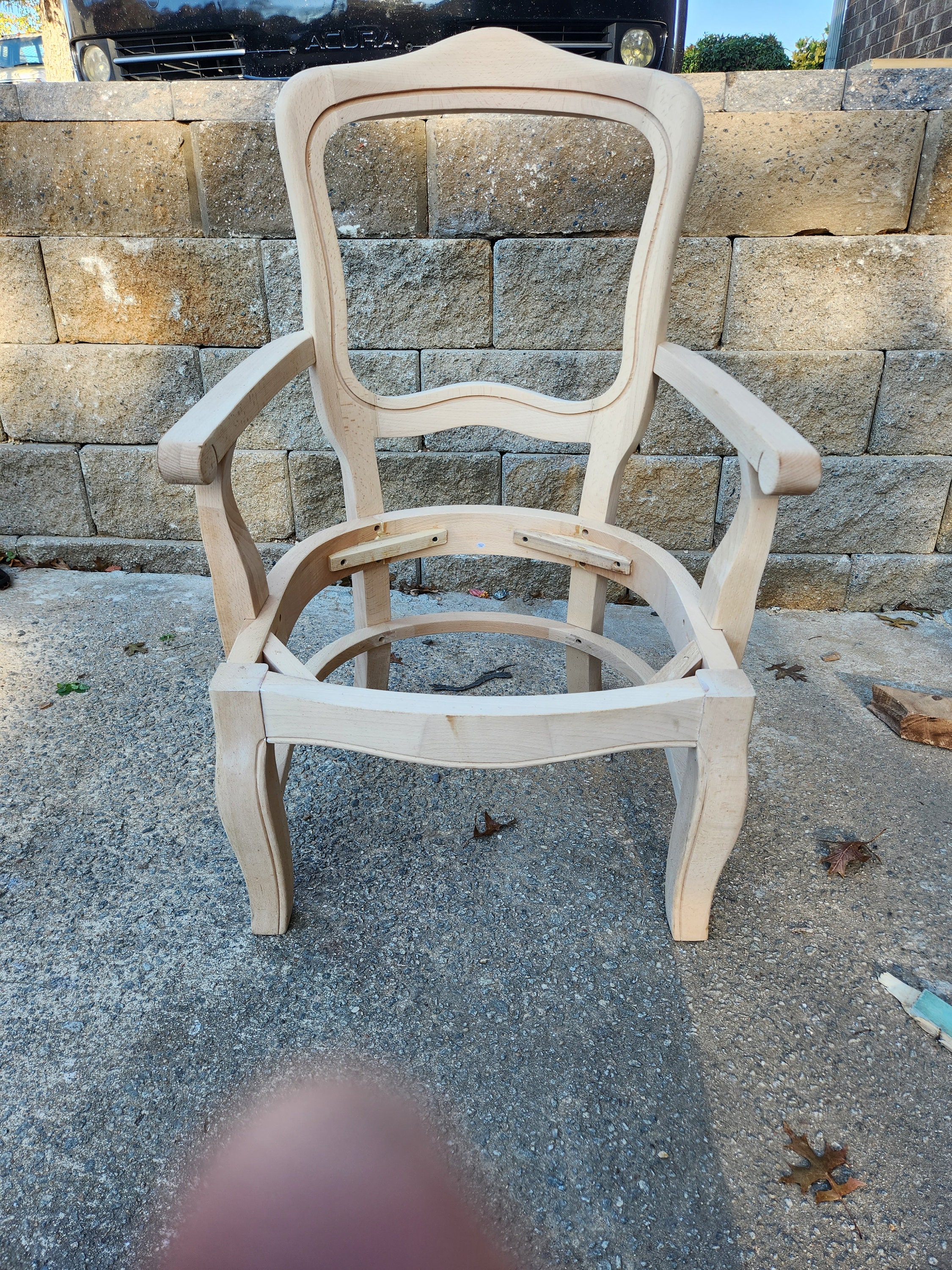 2 Unassembled Unfinished Hardwood Chair Frames