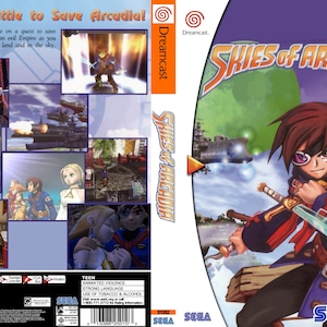 Dreamcast Skies of Arcadia Video Game, Full Color Art