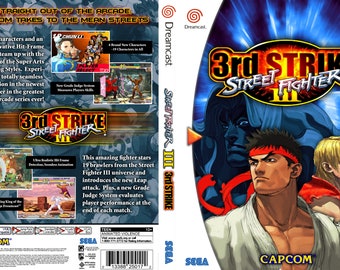 Dreamcast Custom Made Street Fighter 3 Third Strike Video Game, Full Color Art