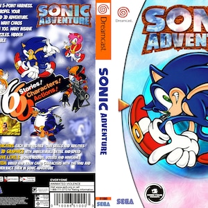 Dreamcast Sonic Adventure Video Game, Full Color Art