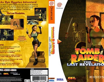 Dreamcast Custom Made Tomb Raider The Last Revelation Video Game, FULL COLOR ART