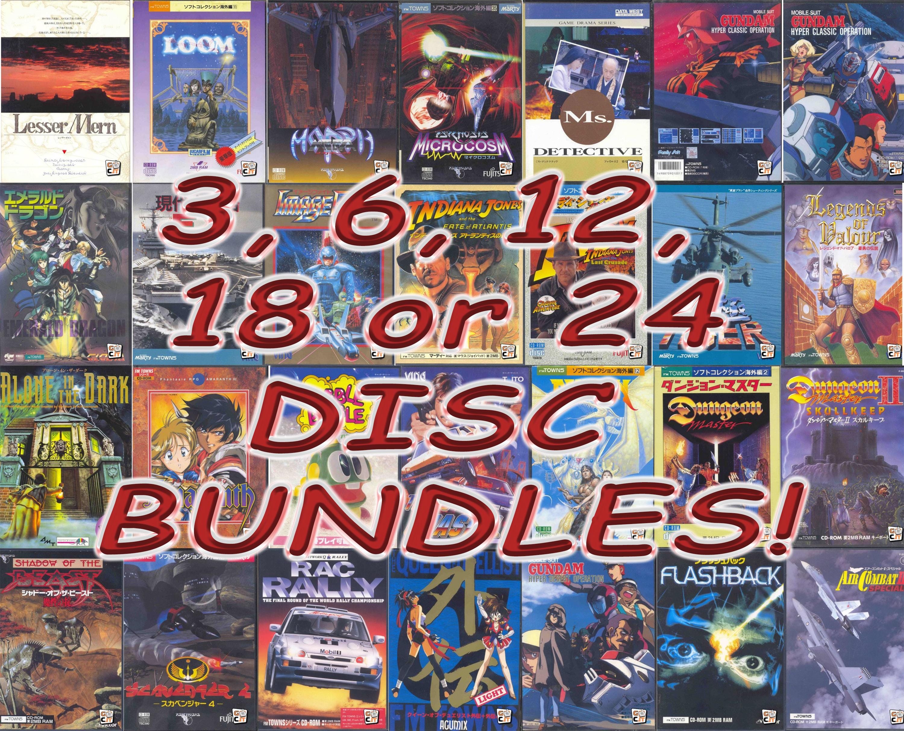 Fujitsu FM Towns / Marty Games 3, 6, 12, 18, 24 Disc CD