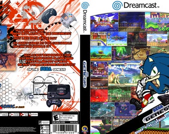 Dreamcast Custom Made Sega Genesis Collection Video Game, FULL COLOR ART