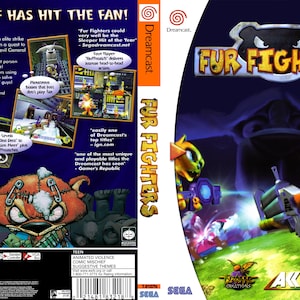 Dreamcast Fur Fighters Video Game, FULL COLOR ART