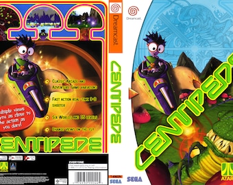 Dreamcast Custom Made Centipede Video Game, Full Color Art