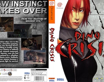 Dreamcast Custom Made Dino Crisis Video Game, FULL COLOR ART