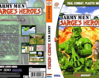 Dreamcast Custom Made Army Men Sarge's Heroes Video Game, FULL COLOR ART
