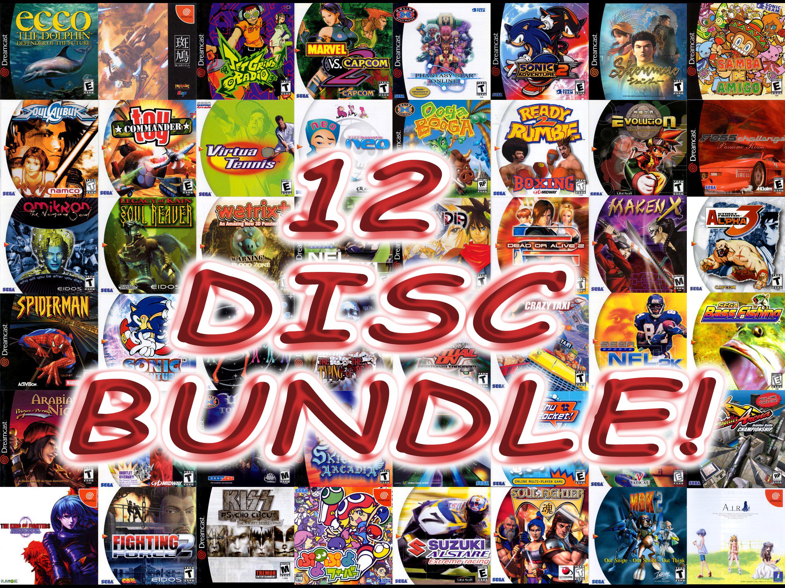 Dreamcast 12 Disc Bundle No Art