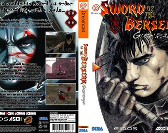 Dreamcast Custom Made Sword of the Berserk Video Game, FULL COLOR ART