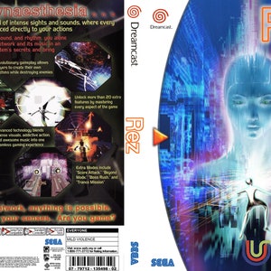 Dreamcast Rez Video Game, Full Color Art