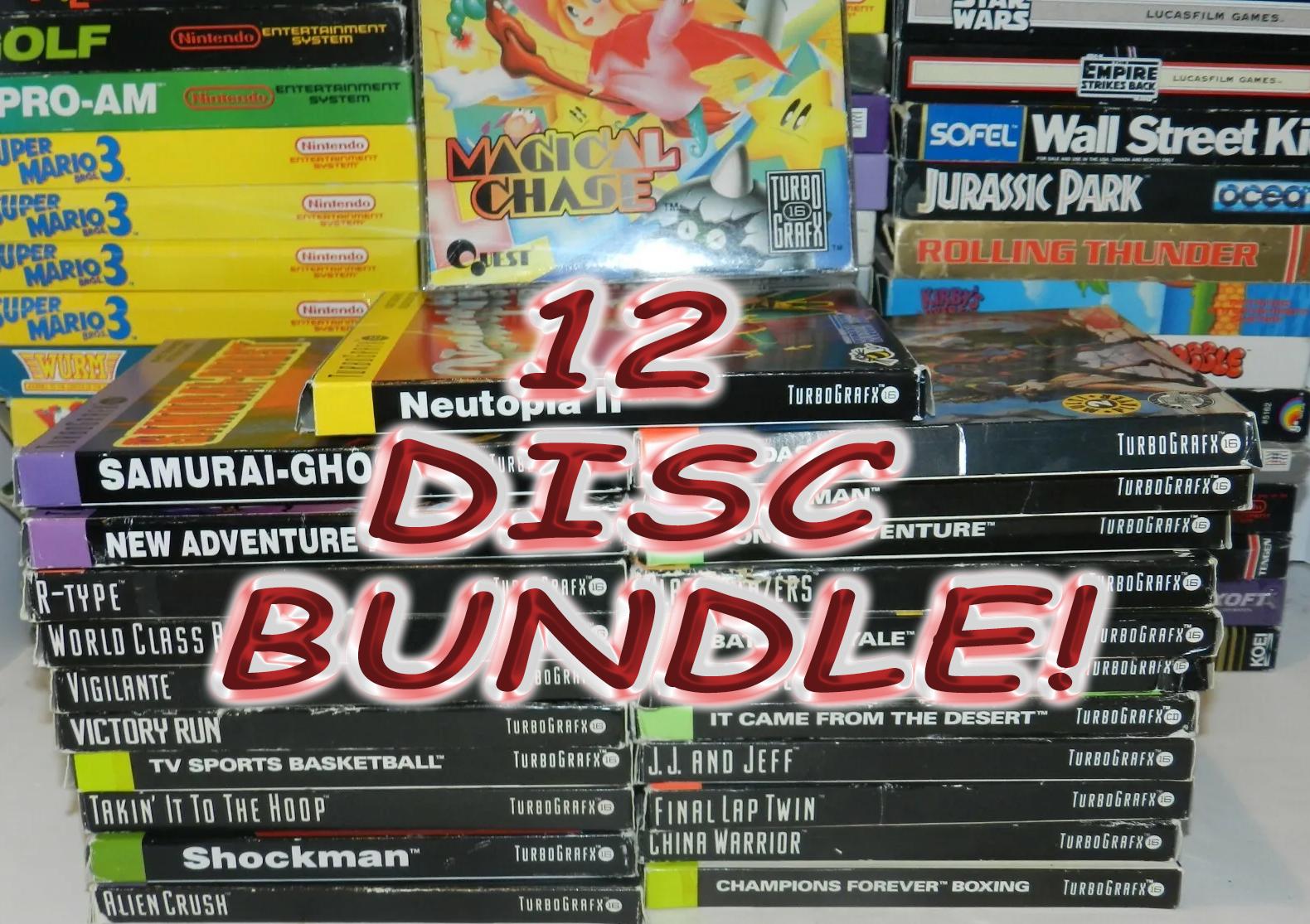 TG16 CD/PCE CD Games 12 Disc Bundle - No Art, Discs in Paper