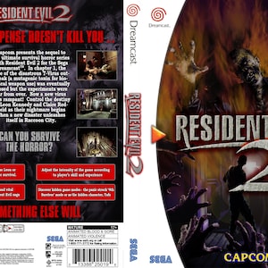 Dreamcast Resident Evil 2 Video Game, FULL COLOR ART