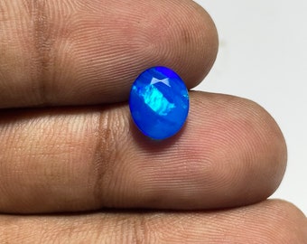 8x10mm Paraiba Opal Oval Cut Faceted Top AAA Quality Loose Paraiba Opal Faceted Gemstone - Use For Jewelry Making